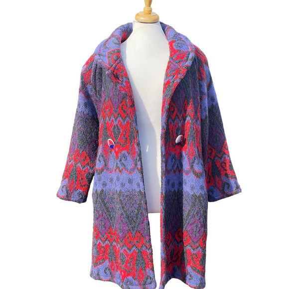 GENOA Women's 1990's Vintage Cardigan Sweater Coat - XL? - Picture 7 of 16